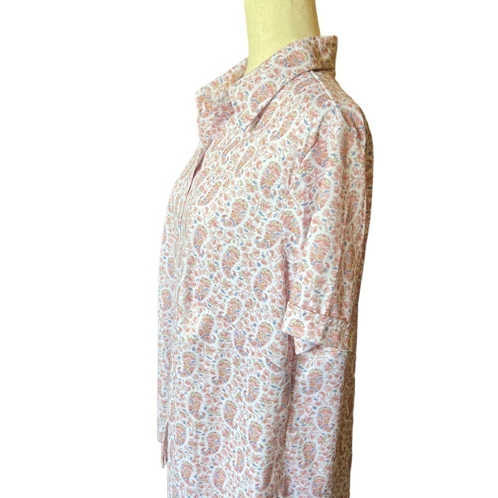 Vintage 70s Sears “The Shirt” XL Paisley Button Down Funky Disco Pink Floral - Picture 4 of 8